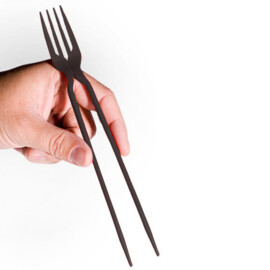 Die Chork, schwarz, Essstäbchen mit Gabel. (Beutel mit 24 Stück)